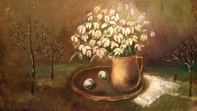 Snowdrops canvas/oil