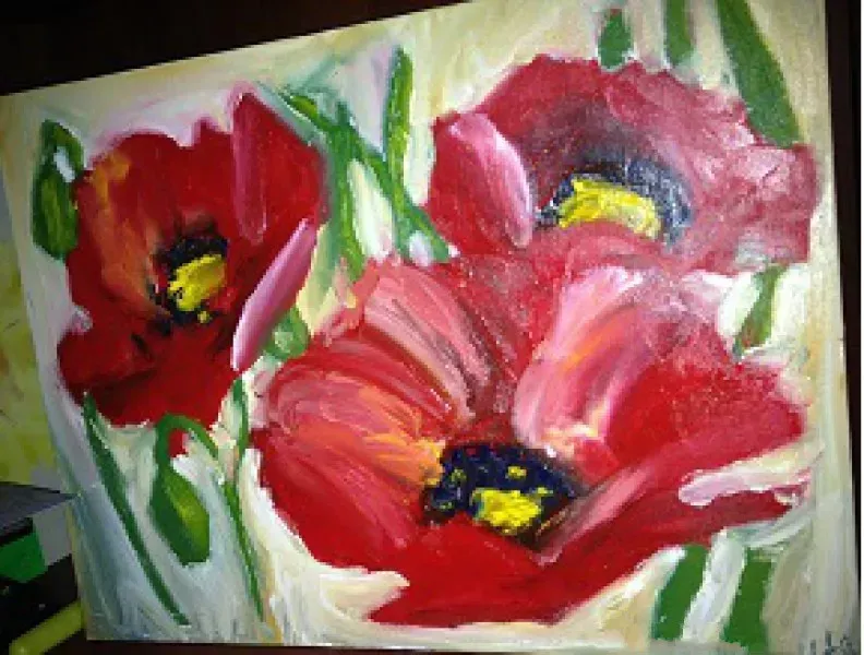 Poppy seed oil, canvas