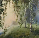 Утро туманное масло, холст 