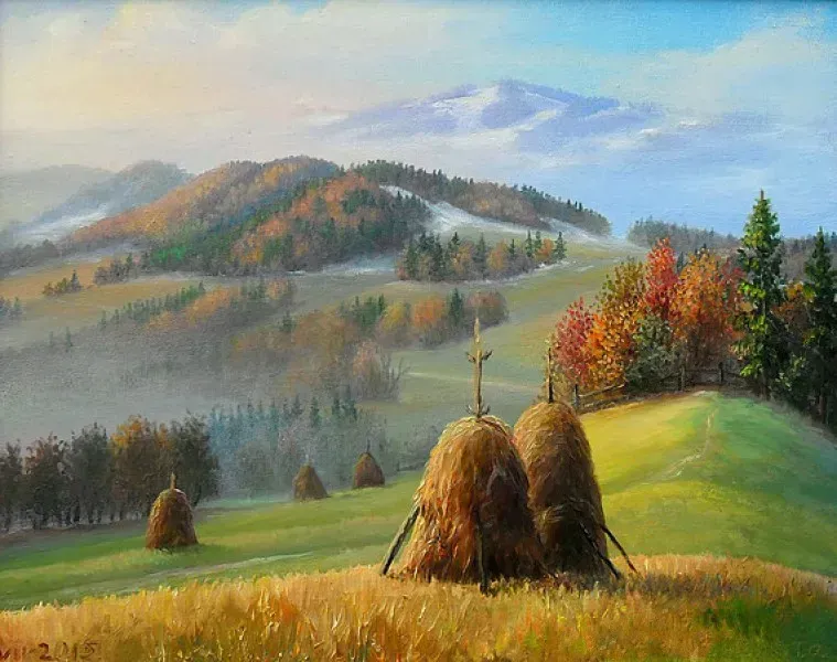 Autumn morning Oil