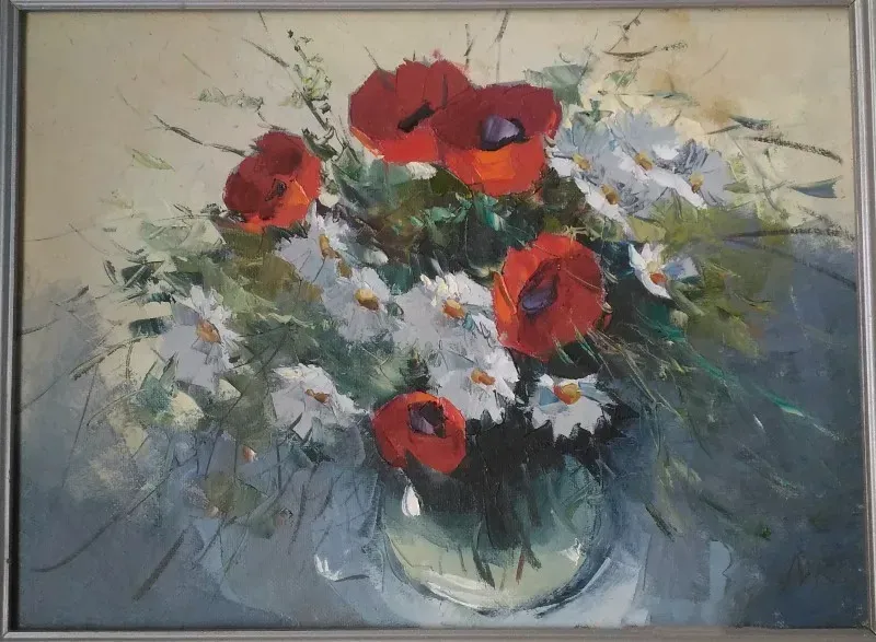 Poppy oil, canvas.