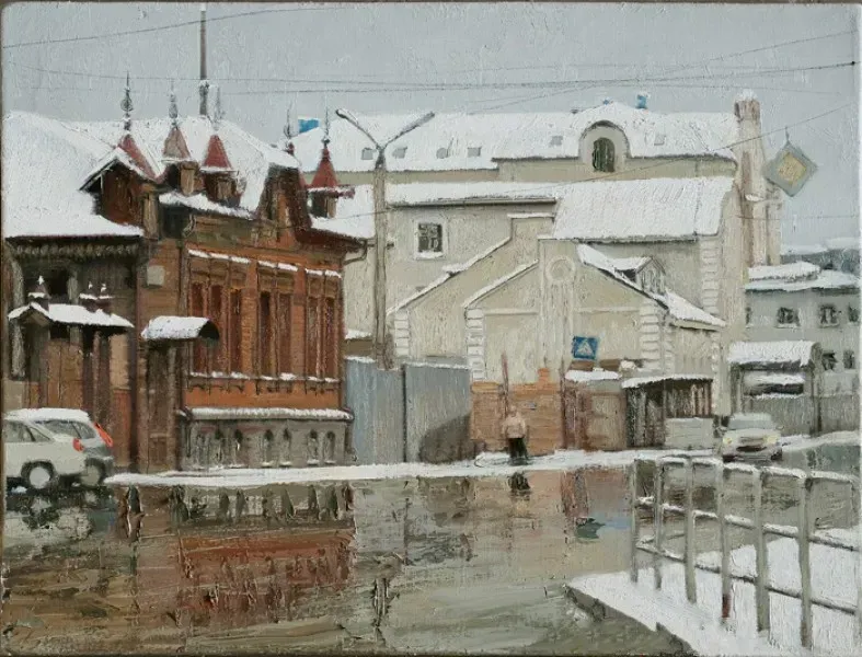 Old corners of Chelyabinsk. Truda Street. canvas, oil.