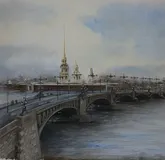 Троицкий мост масло, холст