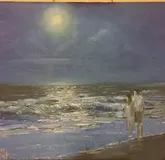 Дама с быком холст масло 