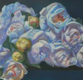 «Пионы. Ночь». Пастель, бумага. 