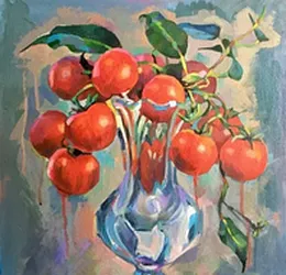Букет помидоров холст, акрил, темпера 
