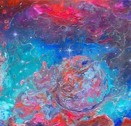 Звездная пыль акрил,холст на картоне