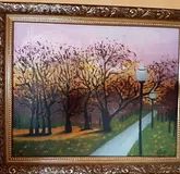 Сквер на Рязанке Холст на картоне, масло 