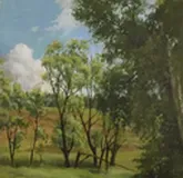 Речка возле леса масло, холст 