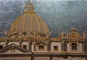 Dome "St. Peter's." canvas, silver, acrylic