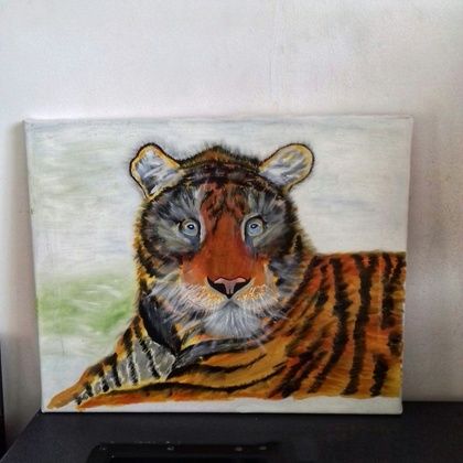 Ussuri tiger canvas, oil.