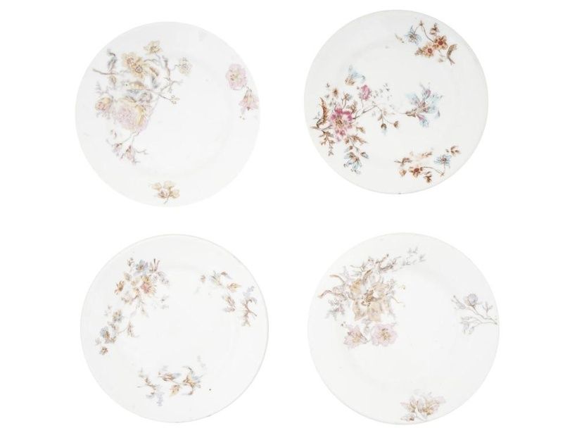 Антикварные русские фарфоровые тарелки с росписью