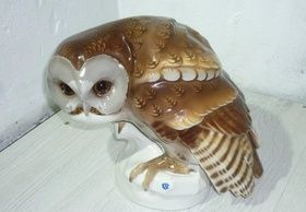 STATUETTE FIGURINE OWL WILHELM NOYHAUZER 1919 YEAR