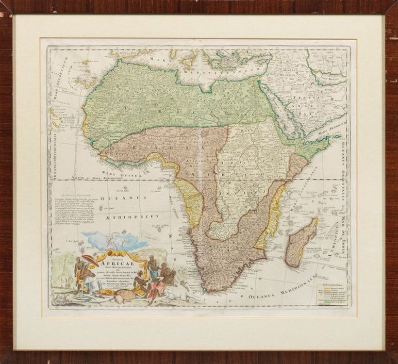 "Изображение всей Африки": превосходная медная гравюра Иоганна Баптиста Гоманна из 1720 года