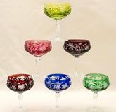 Six Wine Glasses made of Colorful Crystal "Grape"