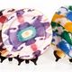 Коллекция фарфоровых тарелок "Кузнецов" - лот из 3-х настенных тарелок в текстильном стиле