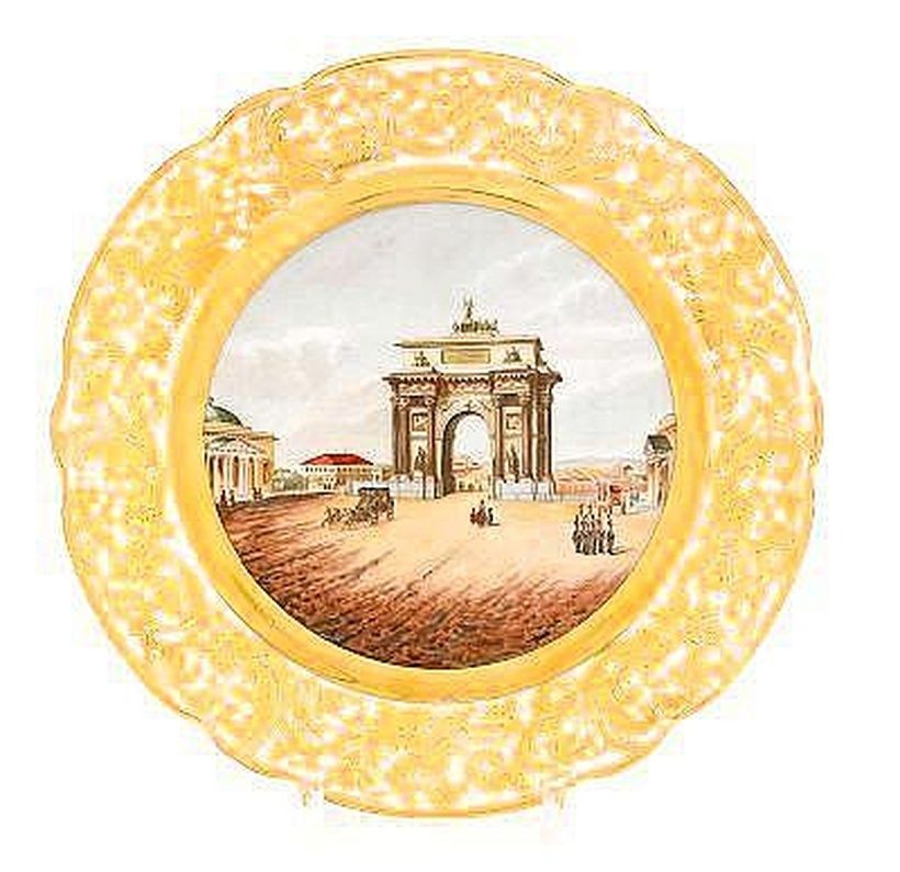 Фарфоровая тарелка Мануфактуры Кузнецова, конец 19-го века