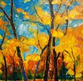 Golden autumn oil, canvas