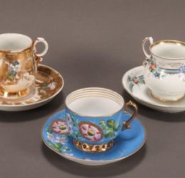 Two Russian Kuznetsov Porcelain Cups and Saucers,