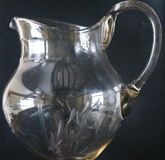 Gorgeous antique pitcher decanter + 3 glasses.