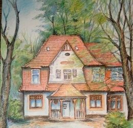 "Someone's old house, someone's life" watercolor pencils