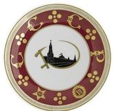 - A soviet porcelain commemorative plate for the seven year anniversary of the Soviet Union, Dulevo Manufactory, 1929