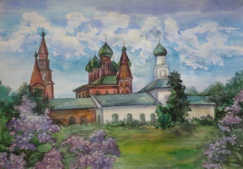Церковь Николы Мокрого. г.Ярославль. акварель, бумага 