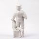 Russian biscuit porcelain figure of a man with an owl. Biscuit porcelain, I.E. K