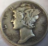 10 cents 1935 year USA dime Mercury silver 90%