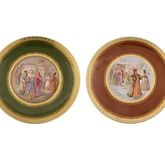 PAIR OF RUSSIAN HAND PAINTED PORCELAIN PLATES BY KUZNETSOV