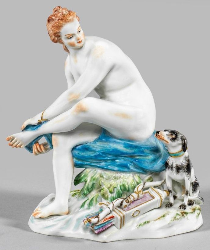 Rare Figure "Diana with Dog"