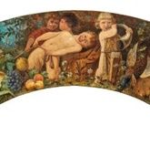 "Сальцбург-Вена: круг Ганса Макарта - величественная аллегорическая сверхдверная картина с фавнами и путями"