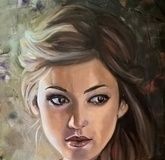 Portrait of an unfamiliar woman, canvas, oil