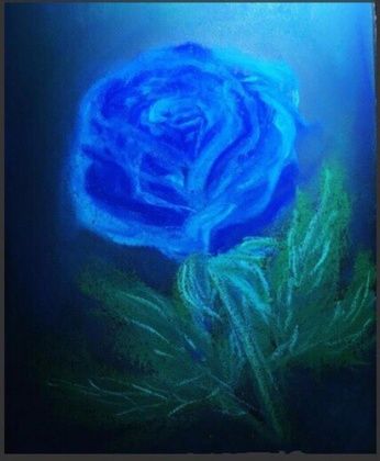 Мистическая роза сухая пастель, бумага 