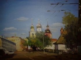 Moscow. Varvarka Street. Canvas, oil.