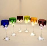Six Wine Glasses made of Colored Crystal from the "RAWENNA" series
