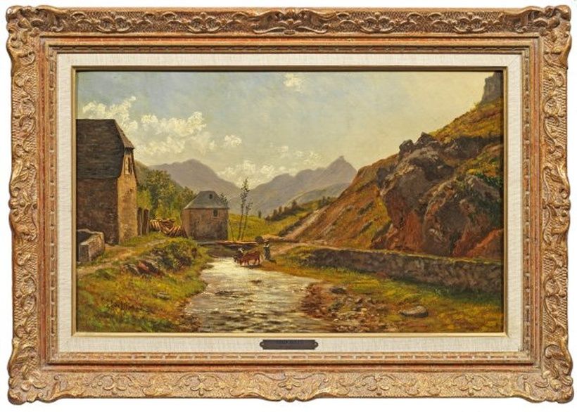 "View in the Valley of Champagny: Original Landscape Impression by Godchaux"