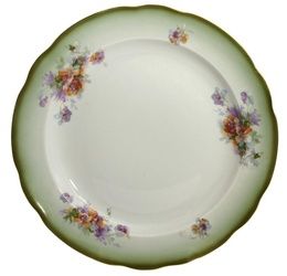 A RUSSIAN IMPERIAL PORCELAIN PLATE BY KUZNETSOV