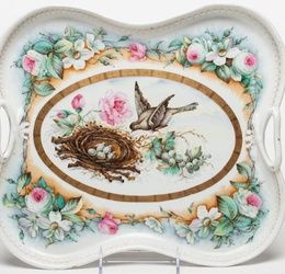 A Russian Porcelain Tray, Kuznetsov 19th C.