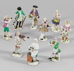 Collection of 18 Meissen figurines