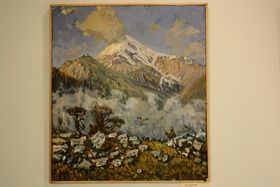 "Mount Kazbek canvas, oil"