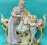 Figurine business card holder. Bisque porcelain. Germany 18-19th century.