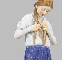 Art Nouveau Figure "Girl Braiding a Braid"