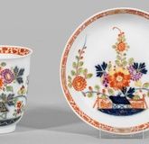 Teacup with tablecloth pattern