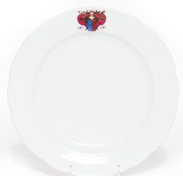 A Russian Porcelain Armorial Plate, Kuznetsov