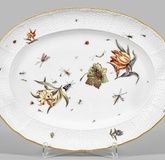 Meissen handle tray with Klinger flower painting.
