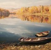 Lake. Autumn. Canvas, oil.