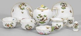 Tea set with "Rothschild Bird" decoration