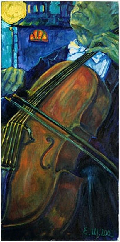Cellist Canvas, oil