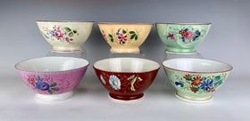 6 Antique Russian Kuznetsov Porcelain Bowls